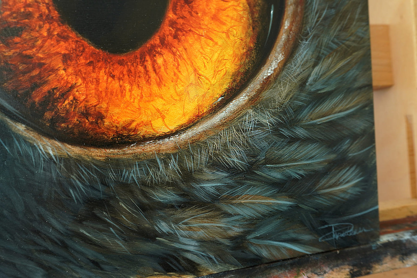 Golden Eagle Eye - Original Oil Painting
