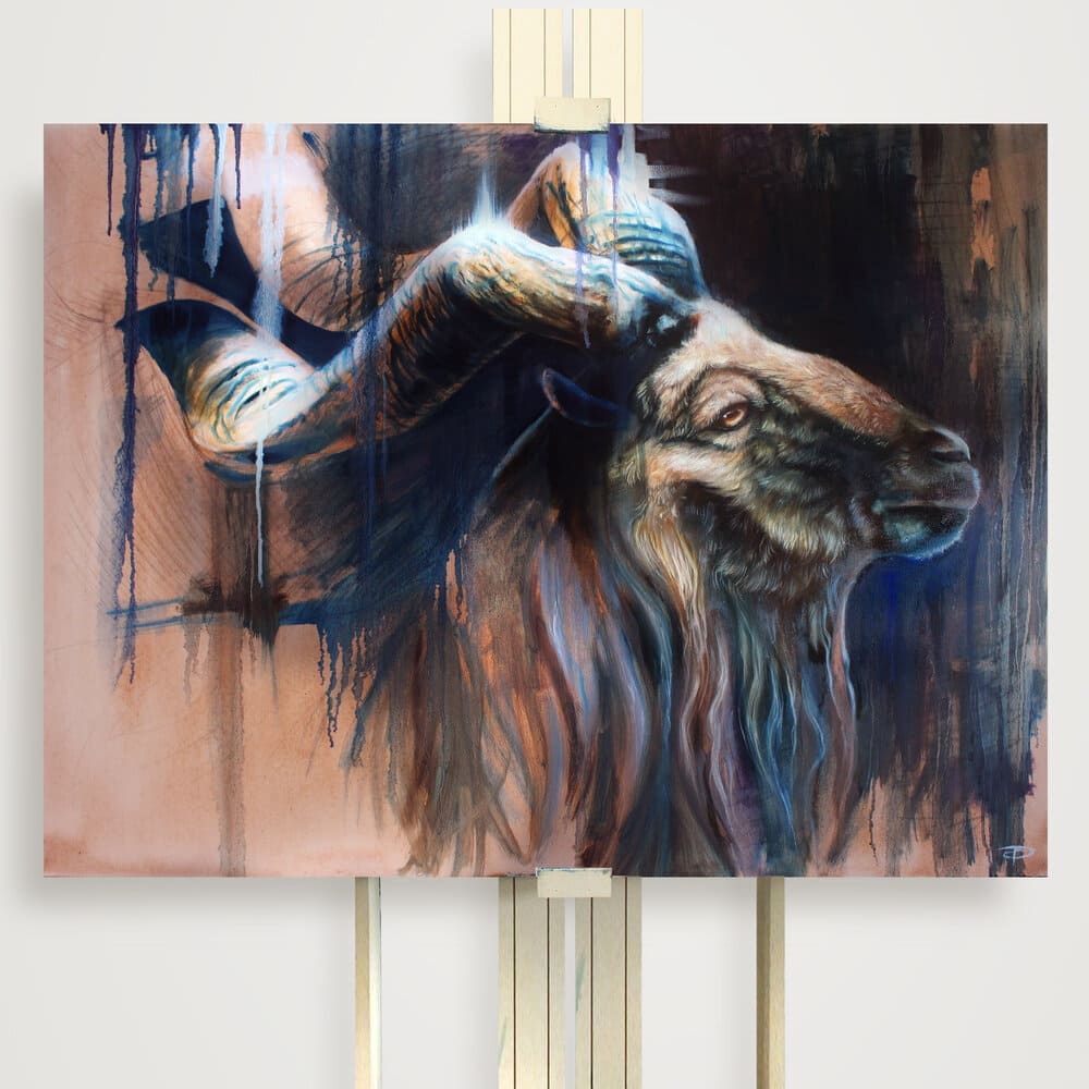 "Slant and Spirals" - Original Oil Painting