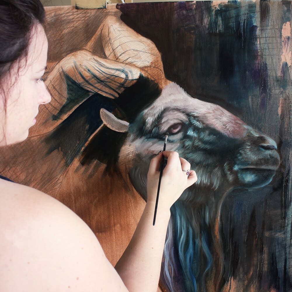 "Slant and Spirals" - Original Oil Painting