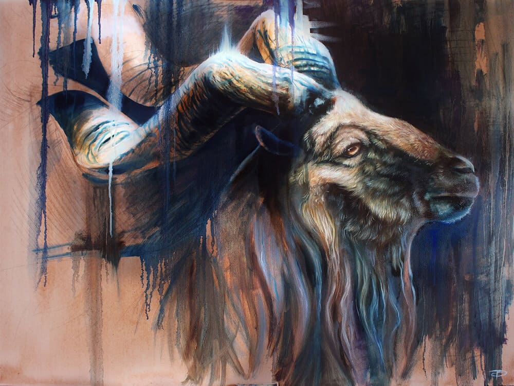 "Slant and Spirals" - Original Oil Painting