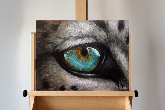 Snow Leopard Eye  - Original Oil Painting